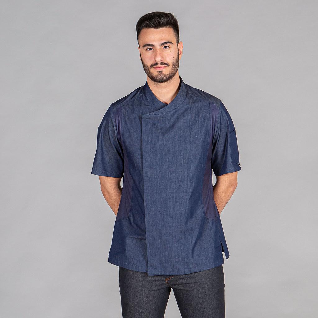 ropa laboral chaqueta cocina azul