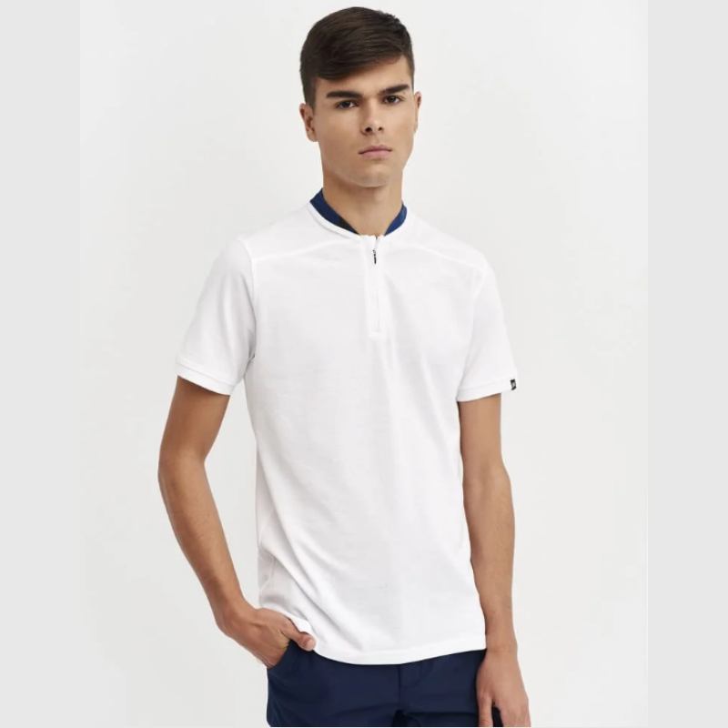 Polo Blanco Cuello Mao