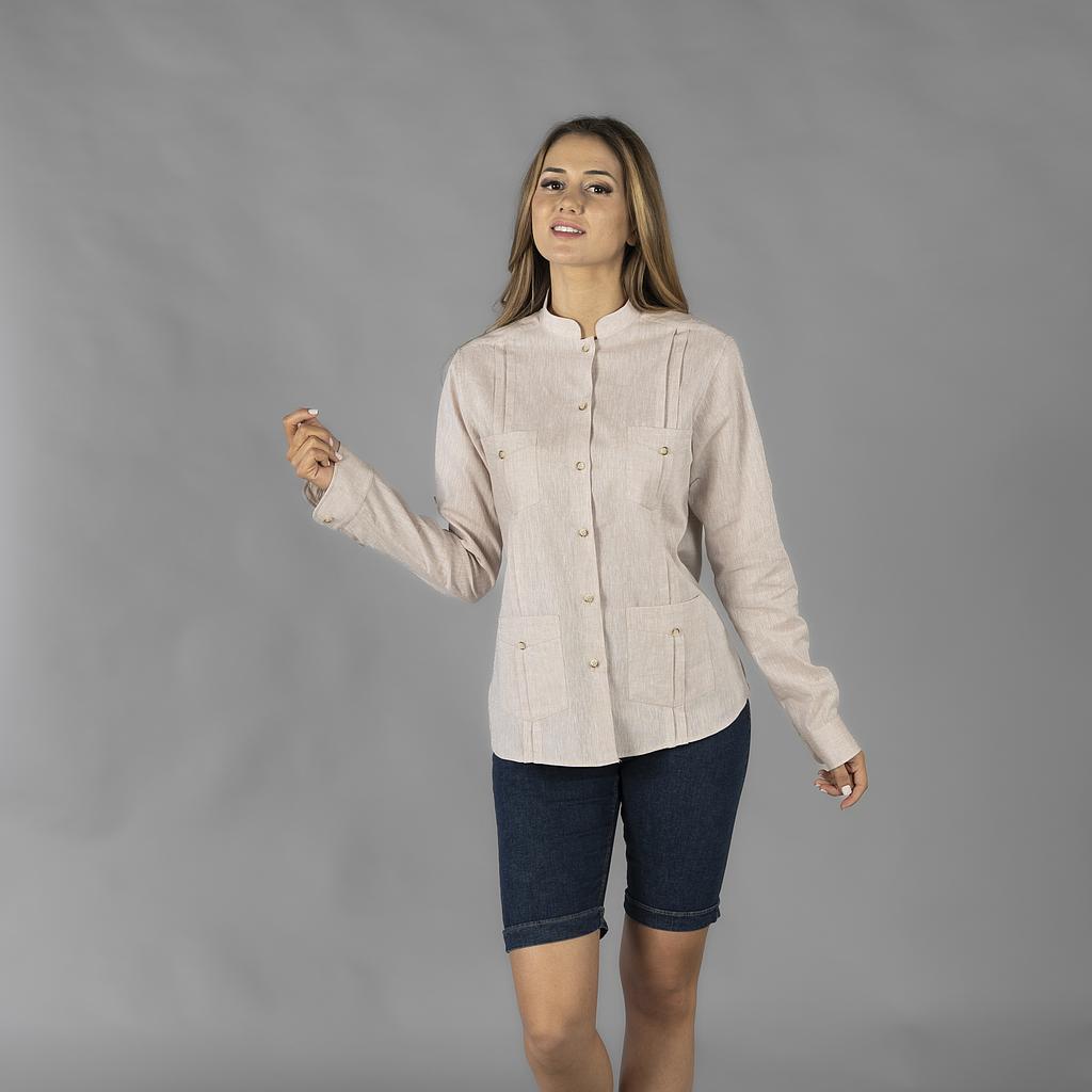 Guayabera Mujer Cuello Mao